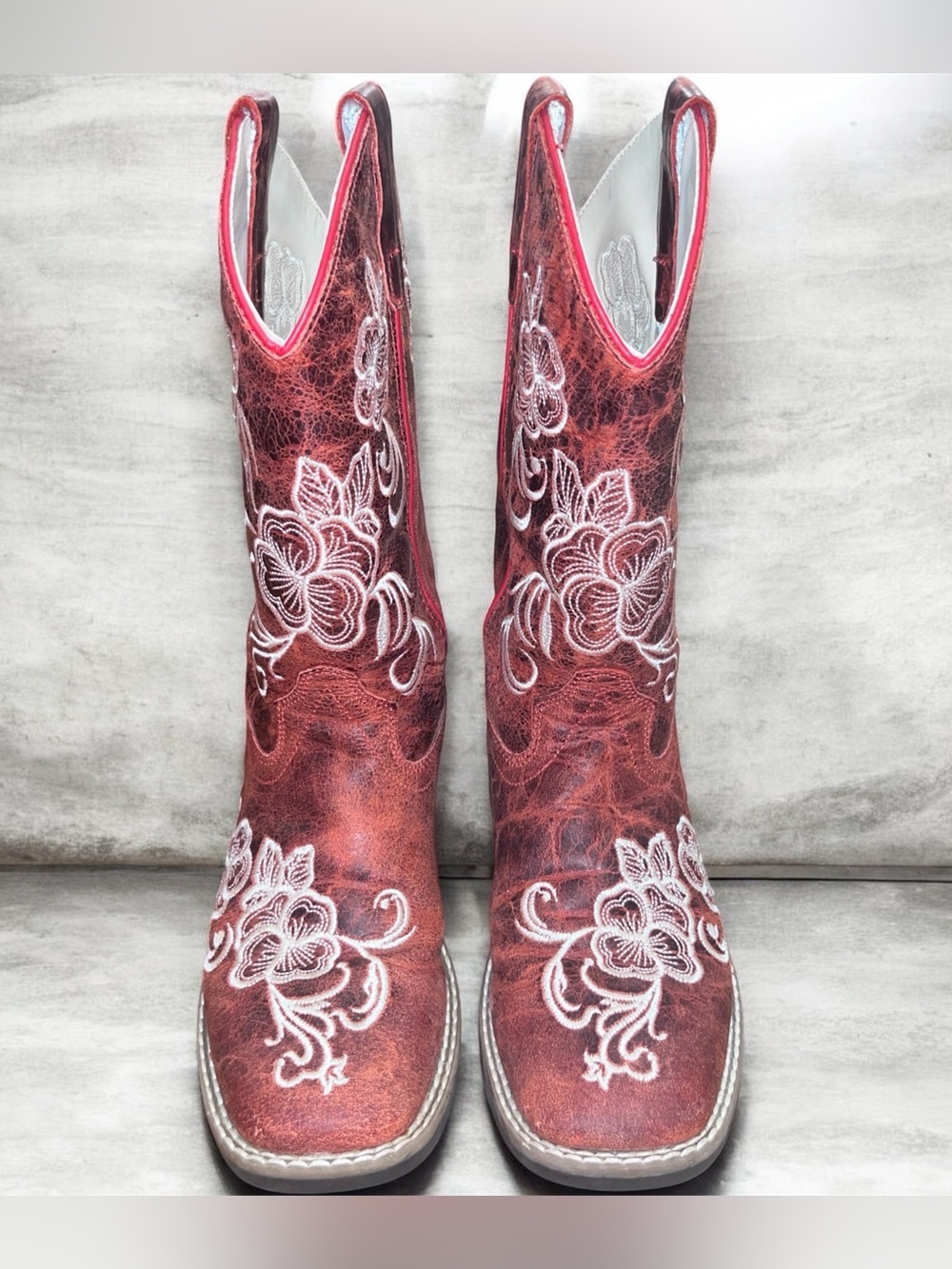SHYANNE GIRLS' LITTLE LASY WESTERN BOOTS - BROAD SQUARE TOE Kids US Size 4